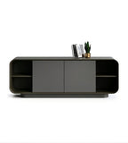 深灰實木圓角半開放式矮身文件櫃 Dark Grey Solid Wood Low File Cabinet