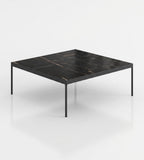 Luxury Black Gold Sintered Stone Square Coffee Table
