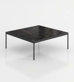輕奢勞倫黑金岩板金屬腳方形茶几 Luxury Black Gold Sintered Stone Square Coffee Table