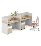 Modern Oak Partition Workstation