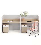 Modern Oak Partition Workstation