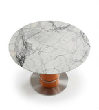 Modern Orange PU Marble Round Office Table