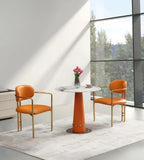 Modern Orange PU Marble Round Office Table