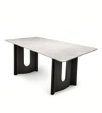 輕奢白色大理石長方形餐枱 Light Luxury White Marble Rectangular Dining Table