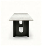 Light Luxury White Marble Rectangular Dining Table