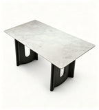 輕奢白色大理石長方形餐枱 Light Luxury White Marble Rectangular Dining Table