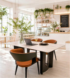 Light Luxury White Marble Rectangular Dining Table