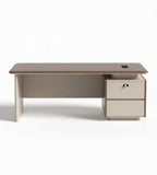 商務深啡色帶櫃桶辦公枱 Business Dark Brown Office Desk