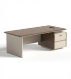 商務深啡色帶櫃桶辦公枱 Business Dark Brown Office Desk