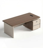商務深啡色帶櫃桶辦公枱 Business Dark Brown Office Desk
