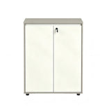 商務灰白拼色掩門帶鎖辦公室文件櫃 Business Grey White Locked Office File Cabinet
