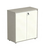 商務灰白拼色掩門帶鎖辦公室文件櫃 Business Grey White Locked Office File Cabinet