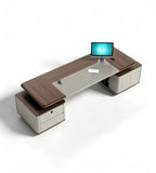 雙櫃一體行政老闆台 Dual-Cabinet Executive Desk