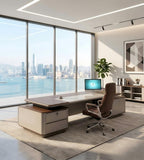 雙櫃一體行政老闆台 Dual-Cabinet Executive Desk