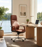 棕色深殼雙色五星腳大班椅	Brown and Dark Shell Two-Tone Five-Star Base Executive Chair