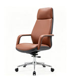 棕色深殼雙色五星腳大班椅	Brown and Dark Shell Two-Tone Five-Star Base Executive Chair