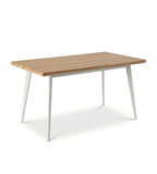 Light Wood Solid Wood Rectangular White Steel Leg Cafe Dining Table Modern Wood Dining Table