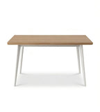 Light Wood Solid Wood Rectangular White Steel Leg Cafe Dining Table Modern Wood Dining Table