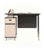 Light Luxury Dark Wood Office Desk with Mobile Cabinet and Password Lock