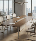Walnut Multi-size Conference Table with Cable Management