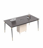 現代胡桃木色帶線盒長方形會議枱 Modern Walnut Rectangular Conference Table