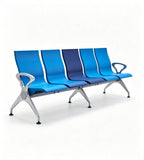 現代藍色PU皮帶扶手位排椅 Modern Blue PU  Waiting Chair