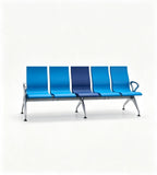 現代藍色PU皮帶扶手位排椅 Modern Blue PU  Waiting Chair