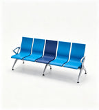 現代藍色PU皮帶扶手位排椅 Modern Blue PU  Waiting Chair