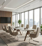 雙色弓形腳扶手會議椅	Two-Tone Cantilever Conference Chair with Armrests