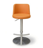 現代簡約橙色PU皮不銹鋼腳吧椅 Modern Bar Stool