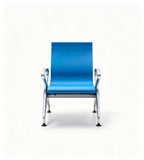 現代藍色PU皮帶扶手位排椅 Modern Blue PU  Waiting Chair