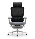 多功能灰黑網背高背帶腳踏辦公椅 Multifunctional High Back Mesh Office Chair