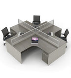 Minimalist Grey Wood Grain Partition Office Desk