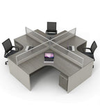 簡約灰色木紋帶屏風辦公枱 Minimalist Grey Wood Grain Partition Office Desk