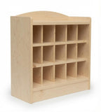 實用原木色實木多格幼稚園口杯儲物櫃 Practical Solid Wood Kindergarten Cup Rack