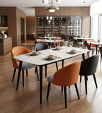 Modern White Sintered Stone Graphene Heating Rectangular Dining Table