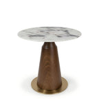 現代輕奢木紋大理石圓形洽談枱 Modern Marble Wood Grain Round Table