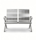 Durable Stainless Steel High-Back Waiting Chair with Armrests