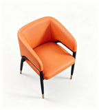 現代橙色PU皮單座位梳化 Modern Orange PU Single Sofa