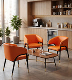 現代橙色PU皮單座位梳化 Modern Orange PU Single Sofa