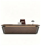 懸浮感人字紋老闆台 Floating-Style Chevron Executive Desk