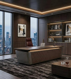 懸浮感人字紋老闆台 Floating-Style Chevron Executive Desk