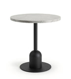 Minimalist White Sintered Stone Round Discussion Table