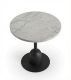 Minimalist White Sintered Stone Round Discussion Table