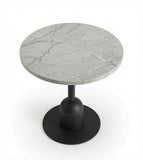 簡約白色岩板圓形洽談枱  Minimalist Sintered Stone Round Table