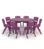 創意紫色八人月亮形幼稚園枱 Creative Purple Moon Kindergarten Table