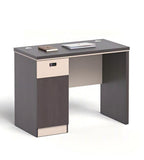 Modern Dark Wood Office Desk with Combination Lock