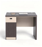 Modern Dark Wood Office Desk with Combination Lock