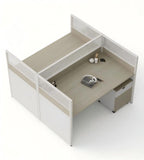 Modern Straight Desk with Screen and Mobile Pedestal