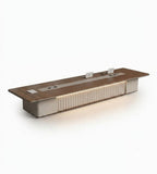 Modern Illuminated Fluted Conference Table
